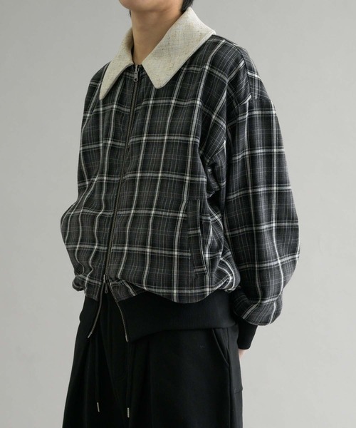 EPNK】Reversible cropped check blouson / リバーシブル