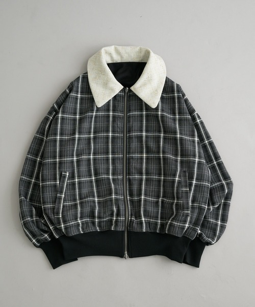 美品★ TICCA CPOブルゾン ブロックチェック ウールジャケット　C346 セール】【POLO CHAMPS 別注】シャギーオンブレチェックショート