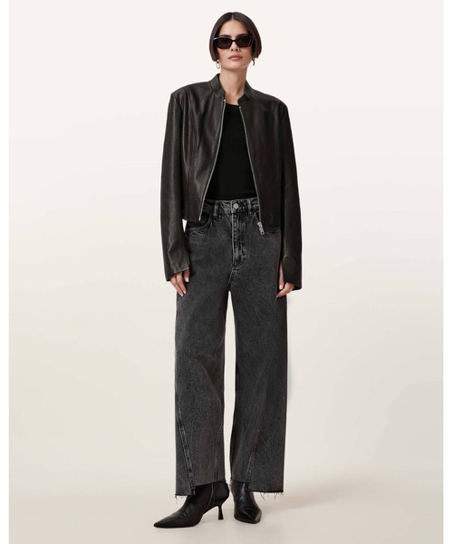 ALLSAINTS(オールセインツ)の「SADLER SLIM FIT LEATHER JACKET | SADLER スリム フィット レザー ジャケット(その他アウター・レディース・ブラック・4/10/8/6)」の2枚目の写真
