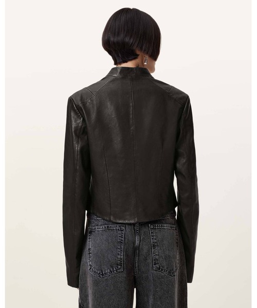 ALLSAINTS(オールセインツ)の「SADLER SLIM FIT LEATHER JACKET | SADLER スリム フィット レザー ジャケット(その他アウター・レディース・ブラック・4/10/8/6)」の5枚目の写真