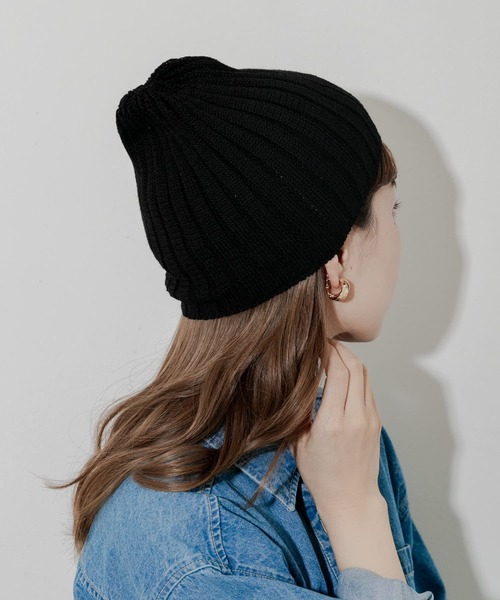 SMELLY（スメリー）の「コットンリネンリブビーニー（ニットキャップ/ビーニー・レディース・グレー/ブラック/アイボリー・-）」の11枚目の写真