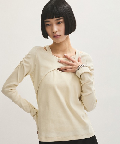 ADAM ET ROPÉ✨サステナブルニットロングTシャツ ADAM ET ROPÉ FEMME(アダム エ ロペ ファム) / 【サステナブル