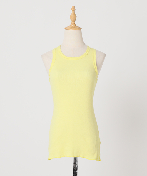 CITYSHOP(シティーショップ)の「《追加》SOFT RIB TANK:タンクトップ(タンクトップ・レディース・ブラック/イエロー/ホワイト・FREE)」の1枚目の写真