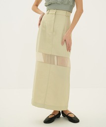 CLANE | SHEER SWITCHING STRAIGHT SKIRT(スカート)