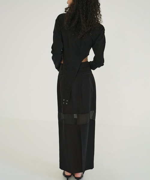 スカート CLANE SHEER SWITCHING STRAIGHT SKIRT セール】SHEER SWITCHING STRAIGHT SKIRT（スカート）｜CLANE（クラネ
