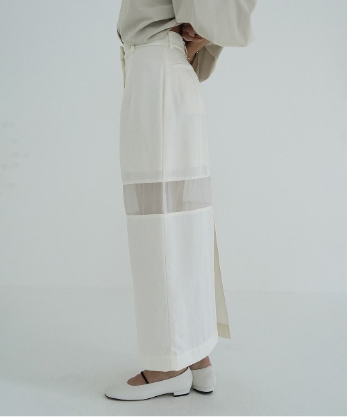 スカート CLANE SHEER SWITCHING STRAIGHT SKIRT セール】SHEER SWITCHING STRAIGHT SKIRT（スカート）｜CLANE（クラネ
