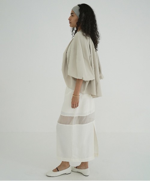 スカート CLANE SHEER SWITCHING STRAIGHT SKIRT セール】SHEER SWITCHING STRAIGHT SKIRT（スカート）｜CLANE（クラネ