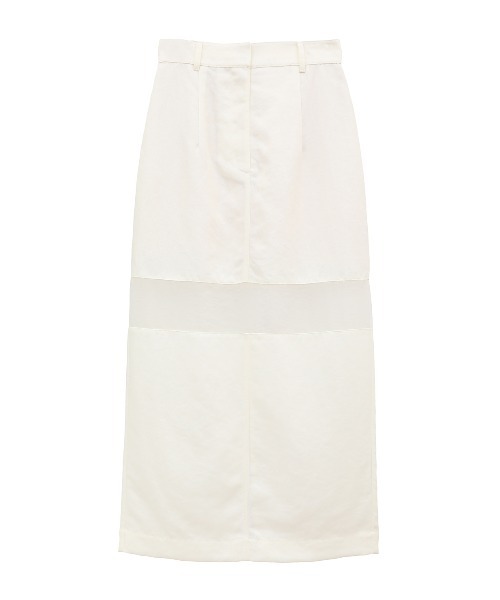 CLANE（クラネ）の「SHEER SWITCHING STRAIGHT SKIRT（スカート・レディース・ブラック/ホワイト/ベージュ・0/1/2）」の5枚目の写真