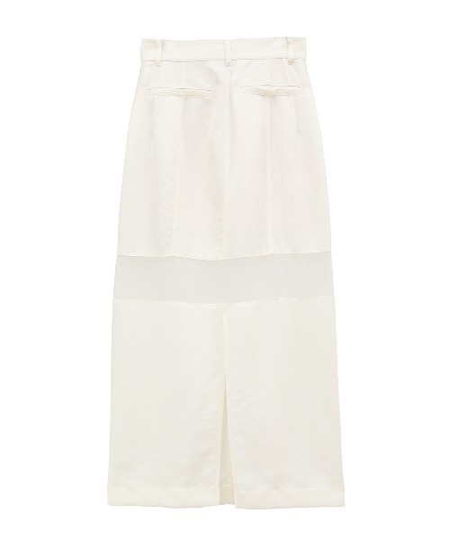 CLANE（クラネ）の「SHEER SWITCHING STRAIGHT SKIRT（スカート・レディース・ブラック/ホワイト/ベージュ・0/1/2）」の6枚目の写真
