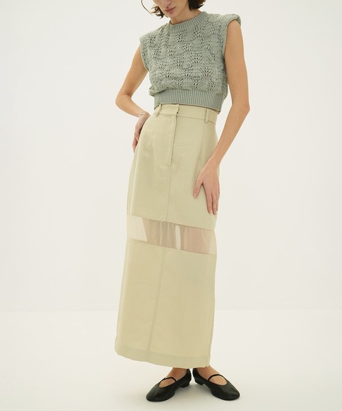 セール】SHEER SWITCHING STRAIGHT SKIRT（スカート）｜CLANE（クラネ