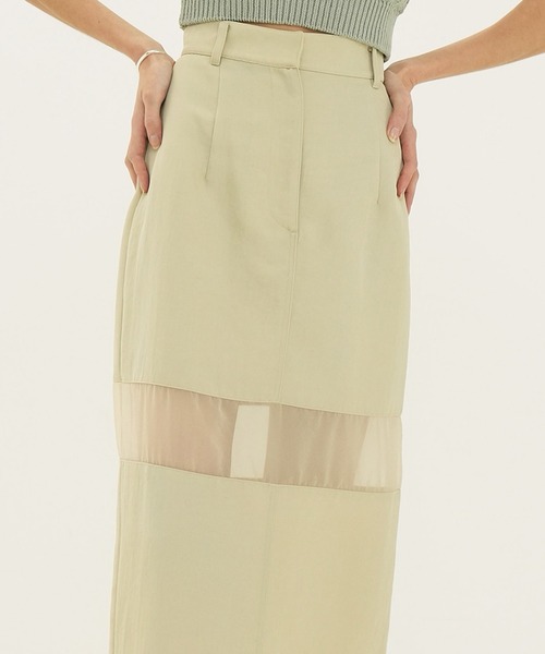 セール】SHEER SWITCHING STRAIGHT SKIRT（スカート）｜CLANE（クラネ