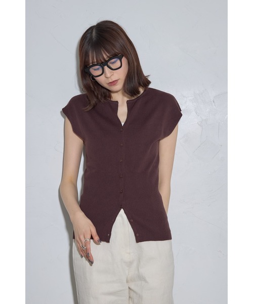 leimn(レイムン)の「キーネックニットベスト(Tシャツ/カットソー・レディース・ホワイト/ブラウン/ネイビー・M)」の15枚目の写真