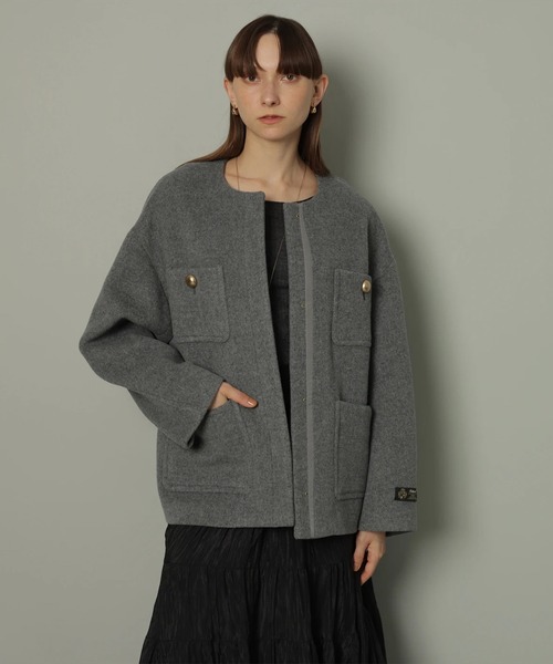 CADUNE（カデュネ）の「ノーカラーポケットコート（ダウン