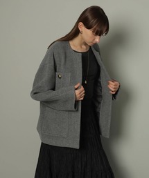 CADUNE（カデュネ）の「ノーカラーポケットコート（ダウンジャケット