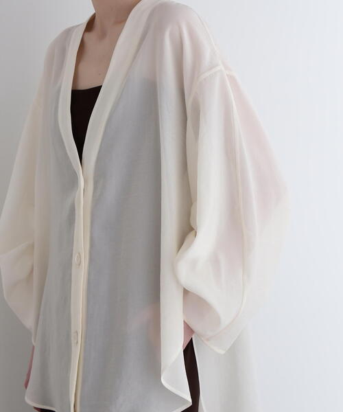 極美品 LEPHIL ルフィル VISオーガンジーブラウス 日本製 フリーサイズ ◇VISオーガンジーブラウス（シャツ/ブラウス）｜LE PHIL
