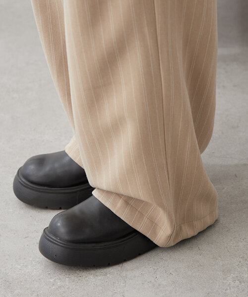 NUNIFE（ユニフィー）の「【NUNIFE】柔らかい素材感で履き心地◎ストライプカーゴパンツ（カーゴパンツ・レディース・ベージュ/ブラック/カーキ・FREE）」の16枚目の写真