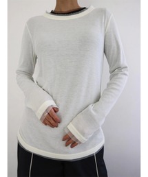 Tulle Rib Long Sleeve TEE