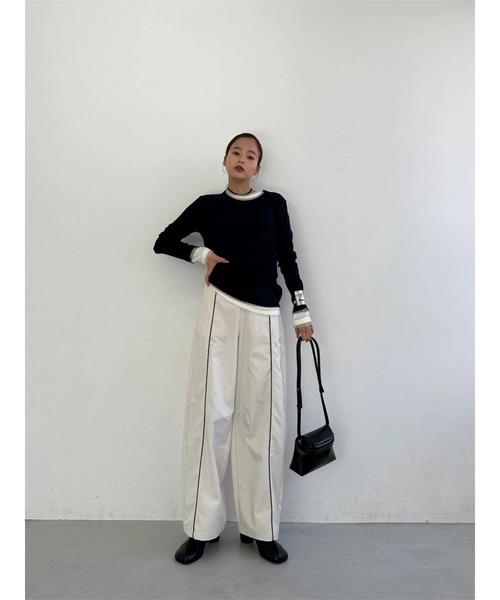 TRUNC(トランクエイティーエイト)の「Tulle Rib Long Sleeve TEE(Tシャツ/カットソー・レディース・アイボリー/ブラック/ネイビー・FREE)」の11枚目の写真