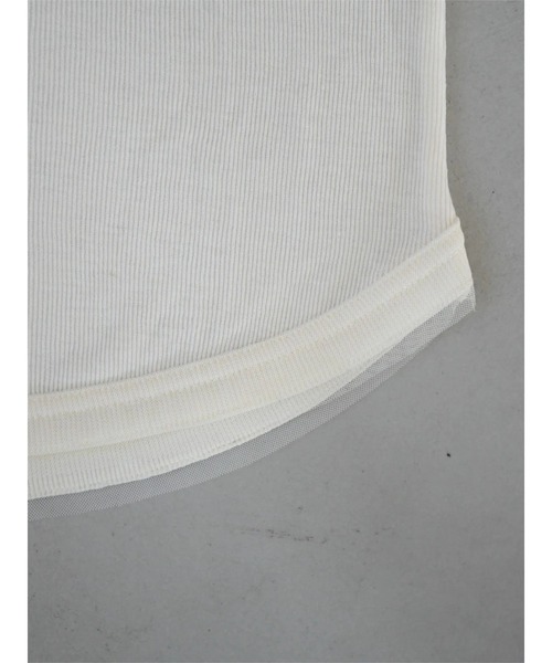 TRUNC(トランクエイティーエイト)の「Tulle Rib Long Sleeve TEE(Tシャツ/カットソー・レディース・アイボリー/ブラック/ネイビー・FREE)」の7枚目の写真