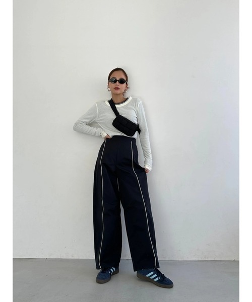 TRUNC(トランクエイティーエイト)の「Tulle Rib Long Sleeve TEE(Tシャツ/カットソー・レディース・アイボリー/ブラック/ネイビー・FREE)」の18枚目の写真