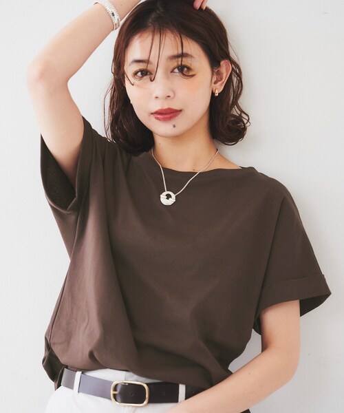 UNTITLED(アンタイトル)の「ドルマンスリーブプルオーバー(Tシャツ/カットソー・レディース・ブラック/ブラウン系その他/オフホワイト・00/02/04/44/48)」の3枚目の写真