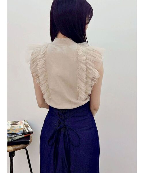 MERCURYDUO（マーキュリーデュオ）の「チュールフリルニット（ニット