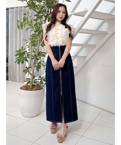 MERCURYDUO（マーキュリーデュオ）の「チュールフリルニット（ニット