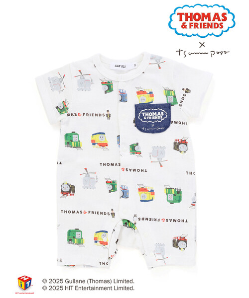 SLAP SLIP BABY（スラップスリップベビー）の「【きかんしゃトーマス×つむぱぱ×SLAPSLIP】【お揃い】THOMAS＆FRIENDS総柄半袖ロンパースベビー(60~80cm)（ロンパース・キッズ・グレー系その他/ホワイト系その他・60cm/70cm/80ｃｍ）」の13枚目の写真