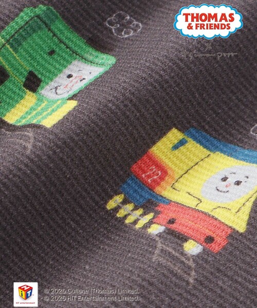 SLAP SLIP BABY（スラップスリップベビー）の「【きかんしゃトーマス×つむぱぱ×SLAPSLIP】【お揃い】THOMAS＆FRIENDS総柄半袖ロンパースベビー(60~80cm)（ロンパース・キッズ・グレー系その他/ホワイト系その他・60cm/70cm/80ｃｍ）」の3枚目の写真