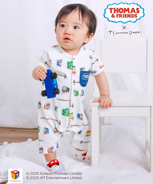 SLAP SLIP BABY（スラップスリップベビー）の「【きかんしゃトーマス×つむぱぱ×SLAPSLIP】【お揃い】THOMAS＆FRIENDS総柄半袖ロンパースベビー(60~80cm)（ロンパース・キッズ・グレー系その他/ホワイト系その他・60cm/70cm/80ｃｍ）」の17枚目の写真