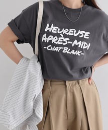 メッセージロゴプリント半袖Tシャツ
