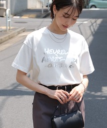 メッセージロゴプリント半袖Tシャツ