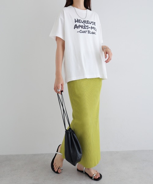 andme（アンドミー）の「メッセージロゴプリント半袖Tシャツ（Tシャツ/カットソー・レディース・ホワイト×グレー/ホワイト×シルバー/ブラック×ホワイト・M）」の4枚目の写真