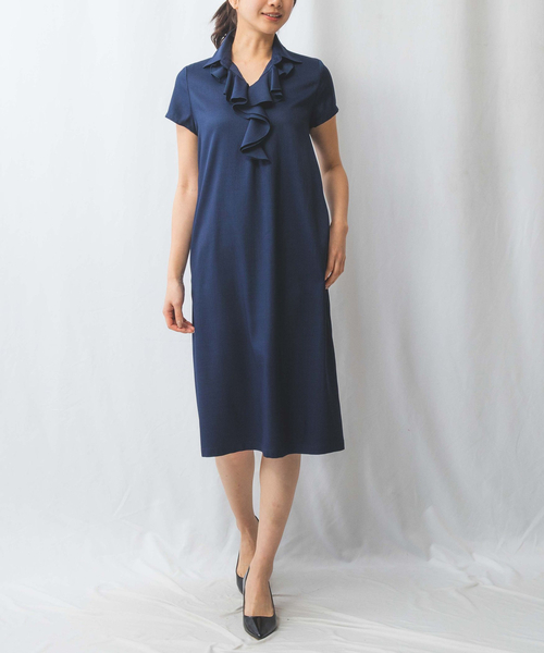 NARACAMICIE（ナラカミーチェ）の「【NARACAMICIE】襟付きフリルワンピース（ワンピース・レディース・ネイビー/ライトブルー/グレー/ブルー・M/XL/L）」の21枚目の写真