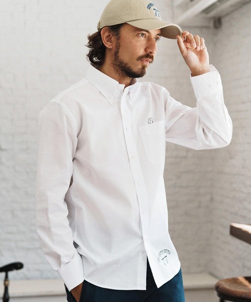 seventy seven（セブンティセブン）の「ms6059-botann down L-S shirts (25S) ボタンダウンシャツ（シャツ/ブラウス・メンズ・ベージュ/ホワイト/ブラック・S/M/L/XL）」の4枚目の写真