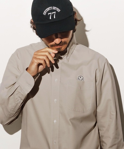 seventy seven（セブンティセブン）の「ms6059-botann down L-S shirts (25S) ボタンダウンシャツ（シャツ/ブラウス・メンズ・ベージュ/ホワイト/ブラック・S/M/L/XL）」の11枚目の写真