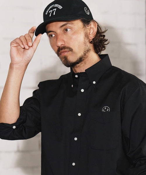 seventy seven（セブンティセブン）の「ms6059-botann down L-S shirts (25S) ボタンダウンシャツ（シャツ/ブラウス・メンズ・ベージュ/ホワイト/ブラック・S/M/L/XL）」の17枚目の写真