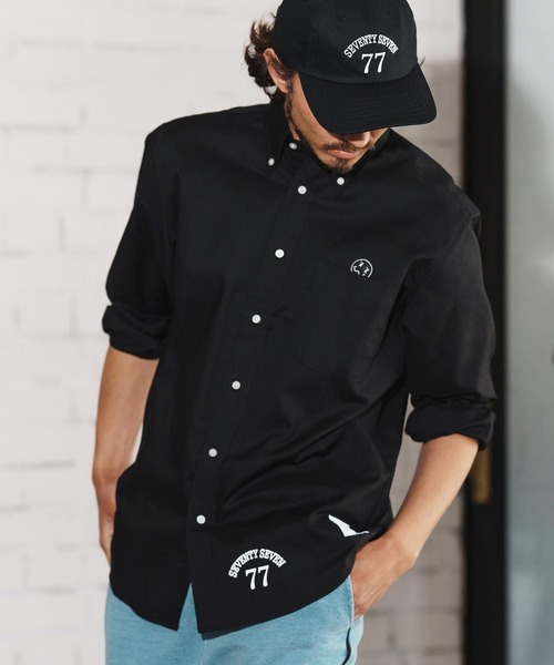 seventy seven（セブンティセブン）の「ms6059-botann down L-S shirts (25S) ボタンダウンシャツ（シャツ/ブラウス・メンズ・ベージュ/ホワイト/ブラック・S/M/L/XL）」の18枚目の写真