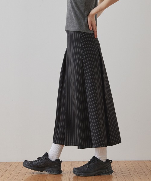 （sale)ボッテガ ダークブルーのワイドプリーツスカート プリーツロングスカート｜WOMEN｜250HAT31-449H｜AZUL BY MOUSSY