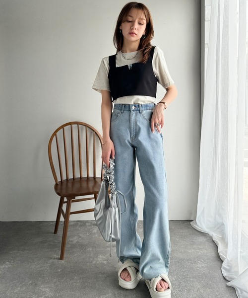 classicalelf(クラシカルエルフ)の「《sayo×クラシカルエルフコラボ》 重ねるだけで即旬顔。バックベルト付きレイヤードビスチェ(キャミソール・レディース・ブラウン/ブラック・X-LARGE/SMALL/MEDIUM/LARGE)」の11枚目の写真