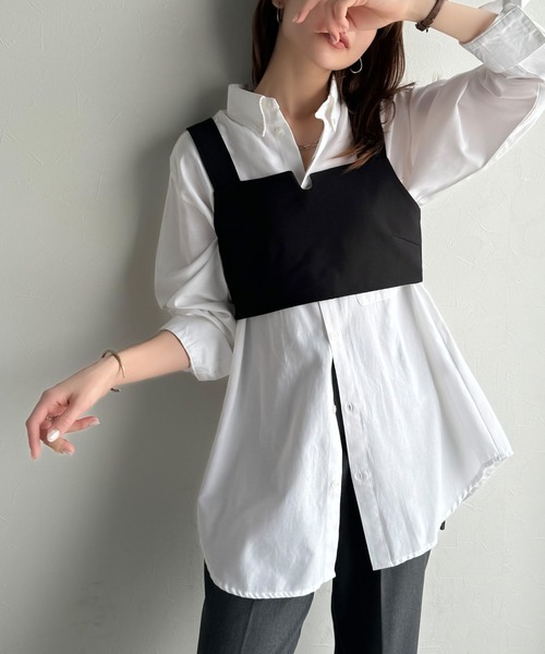 classicalelf(クラシカルエルフ)の「《sayo×クラシカルエルフコラボ》 重ねるだけで即旬顔。バックベルト付きレイヤードビスチェ(キャミソール・レディース・ブラウン/ブラック・X-LARGE/SMALL/MEDIUM/LARGE)」の12枚目の写真