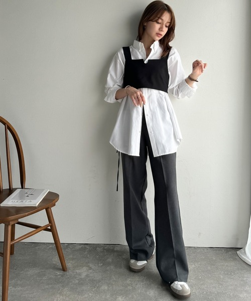 classicalelf(クラシカルエルフ)の「《sayo×クラシカルエルフコラボ》 重ねるだけで即旬顔。バックベルト付きレイヤードビスチェ(キャミソール・レディース・ブラウン/ブラック・X-LARGE/SMALL/MEDIUM/LARGE)」の16枚目の写真