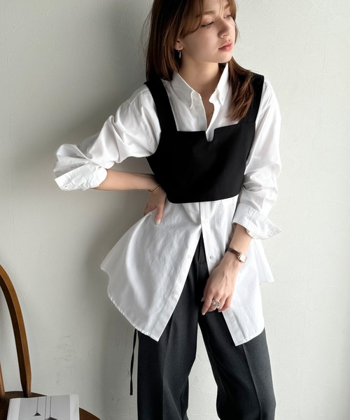 classicalelf(クラシカルエルフ)の「《sayo×クラシカルエルフコラボ》 重ねるだけで即旬顔。バックベルト付きレイヤードビスチェ(キャミソール・レディース・ブラウン/ブラック・X-LARGE/SMALL/MEDIUM/LARGE)」の13枚目の写真