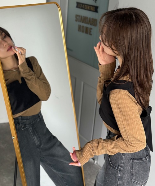 classicalelf(クラシカルエルフ)の「《sayo×クラシカルエルフコラボ》 重ねるだけで即旬顔。バックベルト付きレイヤードビスチェ(キャミソール・レディース・ブラウン/ブラック・X-LARGE/SMALL/MEDIUM/LARGE)」の19枚目の写真