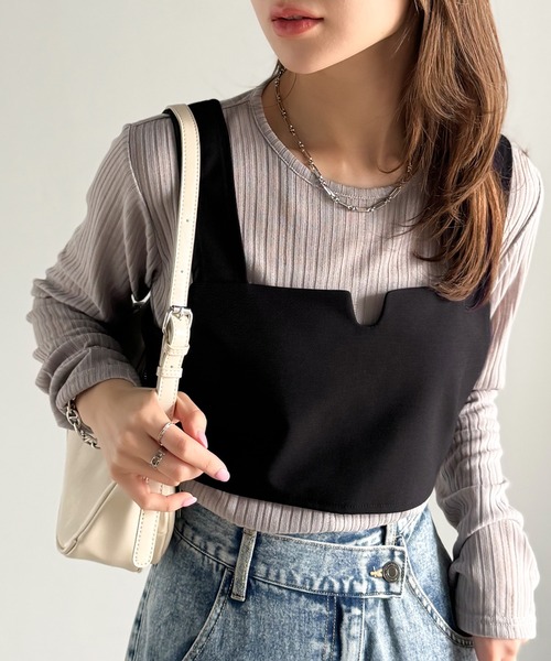 classicalelf(クラシカルエルフ)の「《sayo×クラシカルエルフコラボ》 重ねるだけで即旬顔。バックベルト付きレイヤードビスチェ(キャミソール・レディース・ブラウン/ブラック・X-LARGE/SMALL/MEDIUM/LARGE)」の21枚目の写真