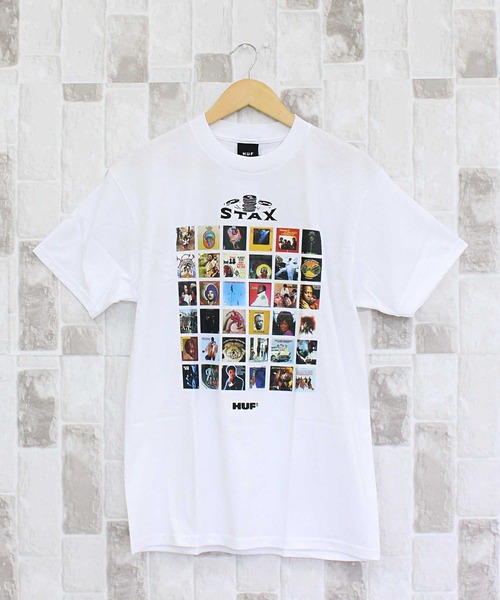 関税込み♪コラボ【HUF】x STAX ソウルズビル USA ロゴ★Tシャツ HUF tシャツ ハフxスタックス コラボ ソウルビルズUSA ショート
