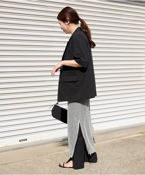 セール】コットンリネンVISハーフスリーブジャケット（テーラード