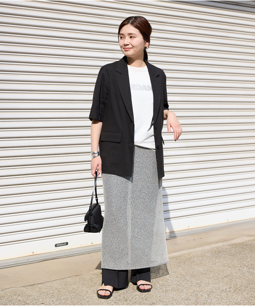 セール】コットンリネンVISハーフスリーブジャケット（テーラード