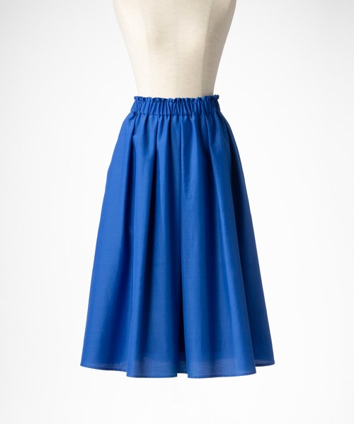 UNIVERVAL MUSE（ユニバーバル ミューズ）の「ギャザータックフレアスカート（スカート・レディース・ピンク/ブラック/オフホワイト/ブルー/ローズ・2）」の7枚目の写真