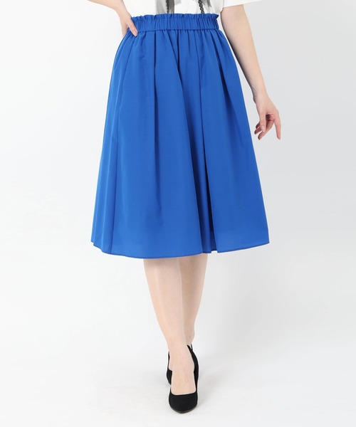 UNIVERVAL MUSE（ユニバーバル ミューズ）の「ギャザータックフレアスカート（スカート・レディース・ピンク/ブラック/オフホワイト/ブルー/ローズ・2）」の10枚目の写真